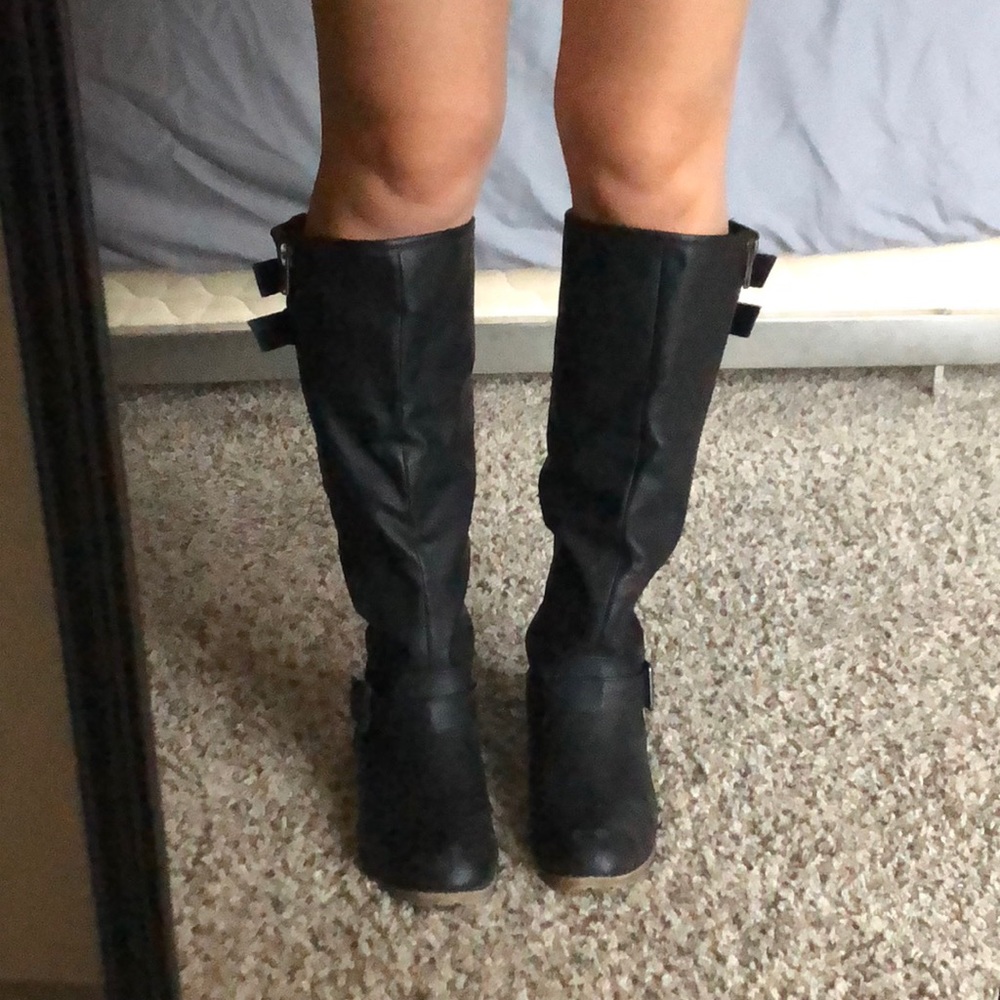 Tall black Steve Madden “Cheered” boots